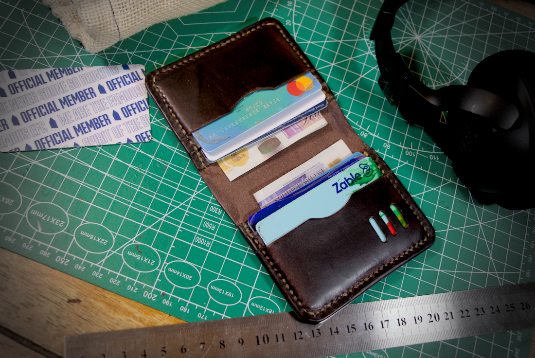 Handmade leather wallet UK Badalassi Carlo brown